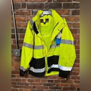 Tingley Hi-Vis Yellow and Black Safety Shell/Jacket Size Large with Tags